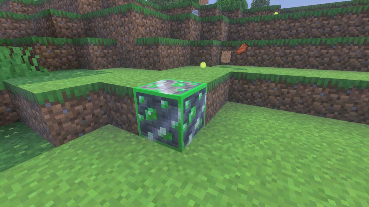 Emerald from Glowing Ores Texture Pack for Minecraft PE