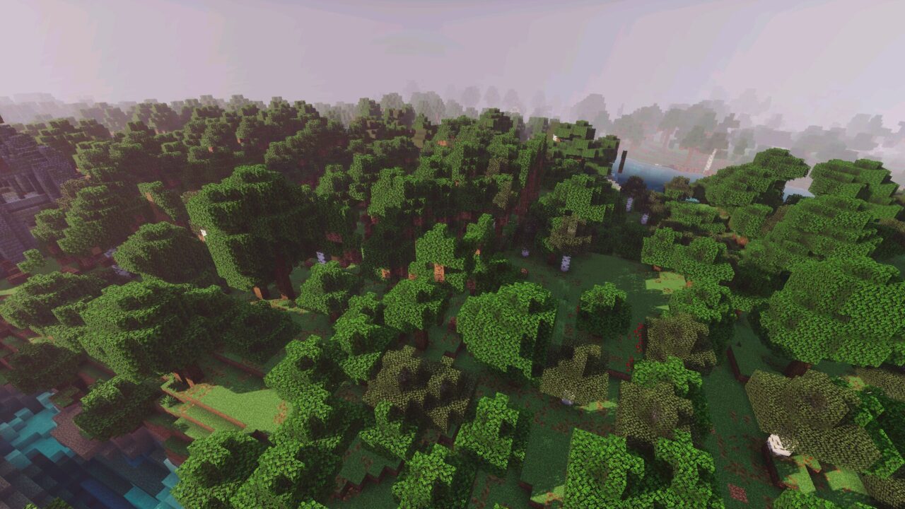 Forest from Newb Lumina Shader for Minecraft PE
