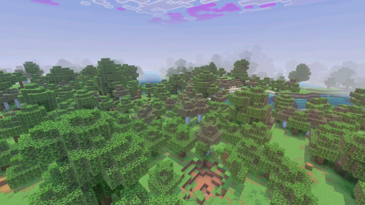 Forest from Newb X Dawn Shader for Minecraft PE