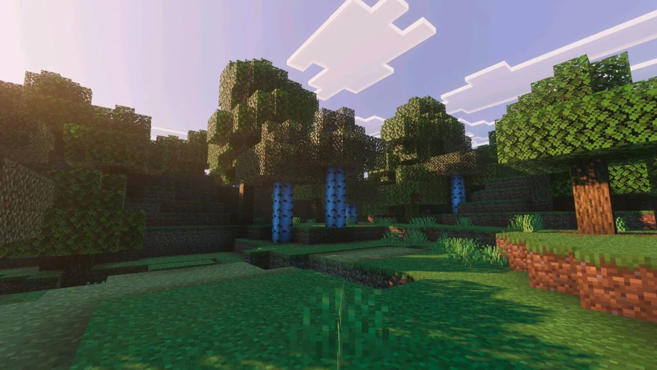Forest from Newb x Flamingo Shader for Minecraft PE