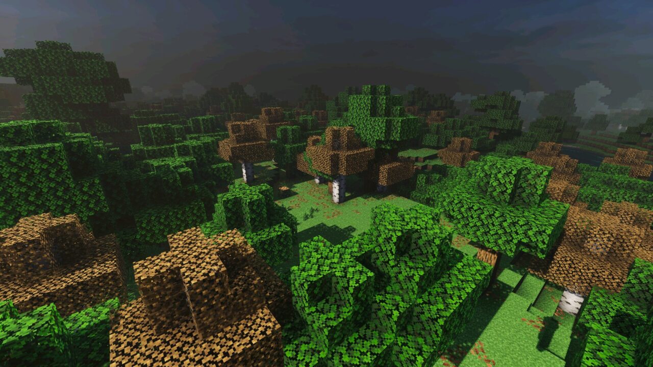 Forest from Revolution Vibrant Visuals Shader for Minecraft PE