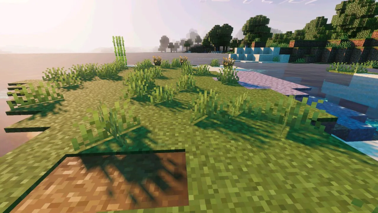 Grass from Newb x Flamingo Shader for Minecraft PE