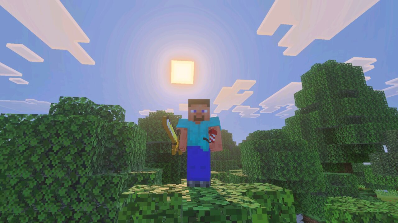Hero from Double Hands mod for Minecraft PE