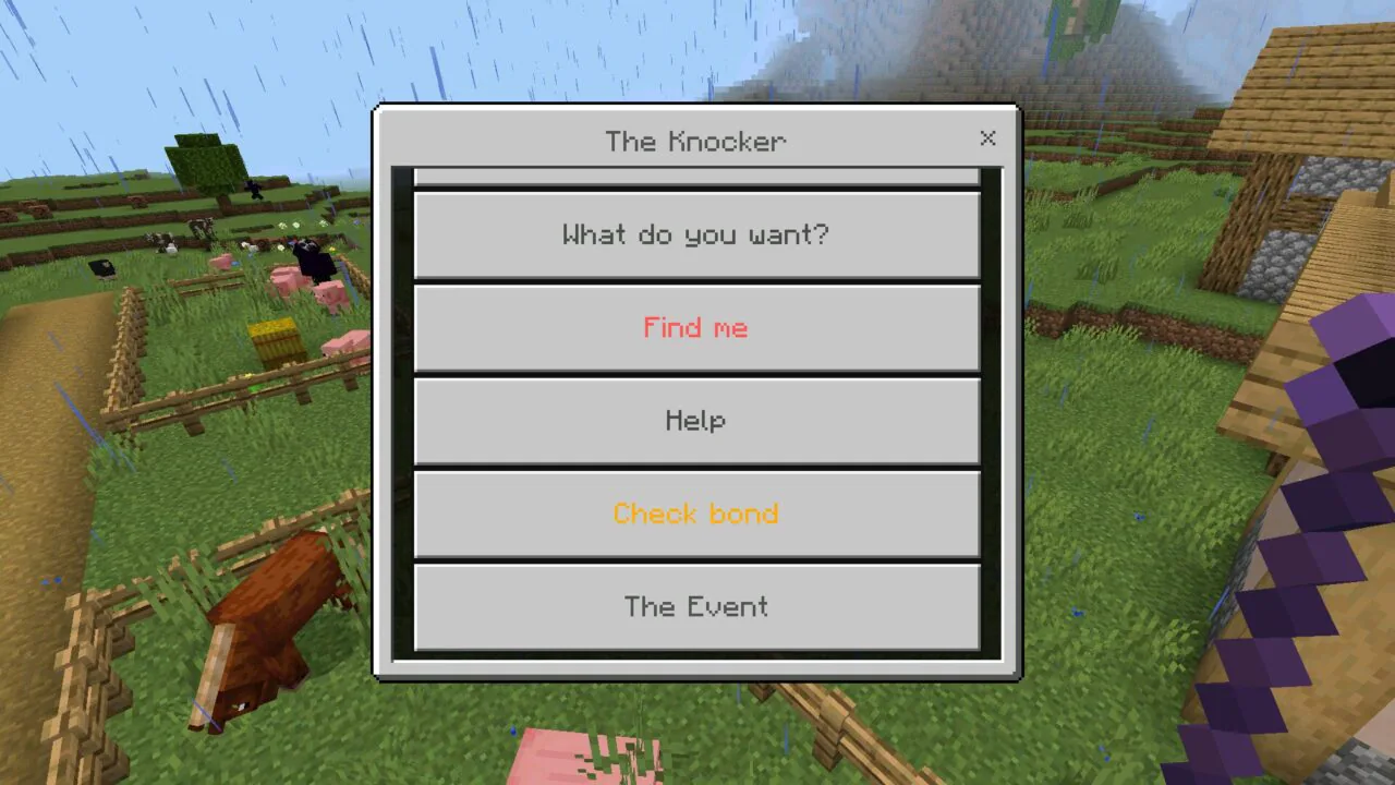 Menu from The Obsessed Mod for Minecraft PE