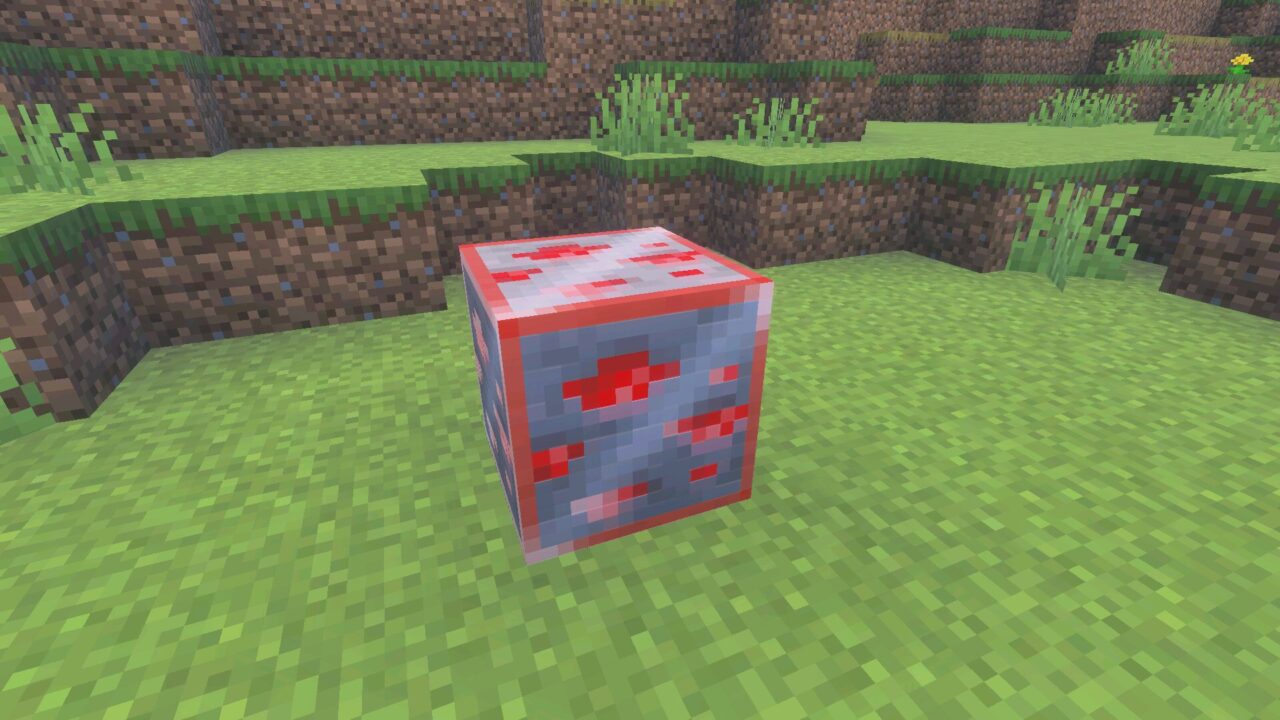 Redstone from Glowing Ores Texture Pack for Minecraft PE