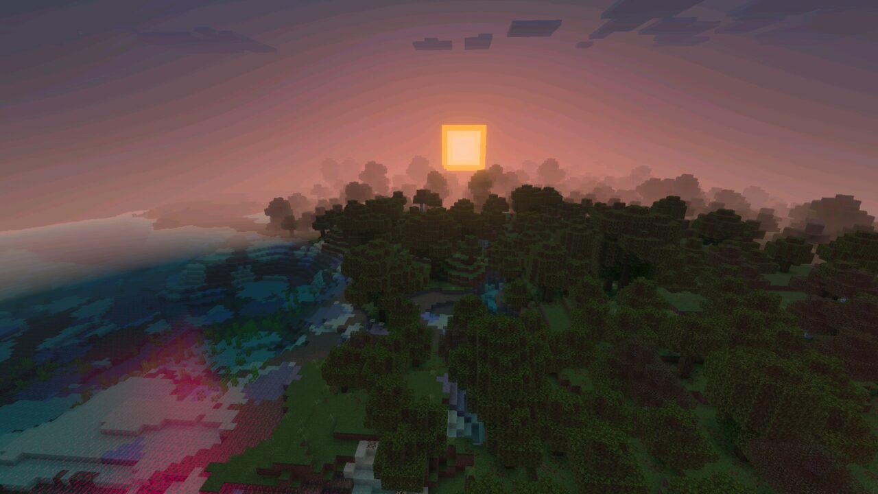 Sunrise from Newb Nightfall Shader for Minecraft PE
