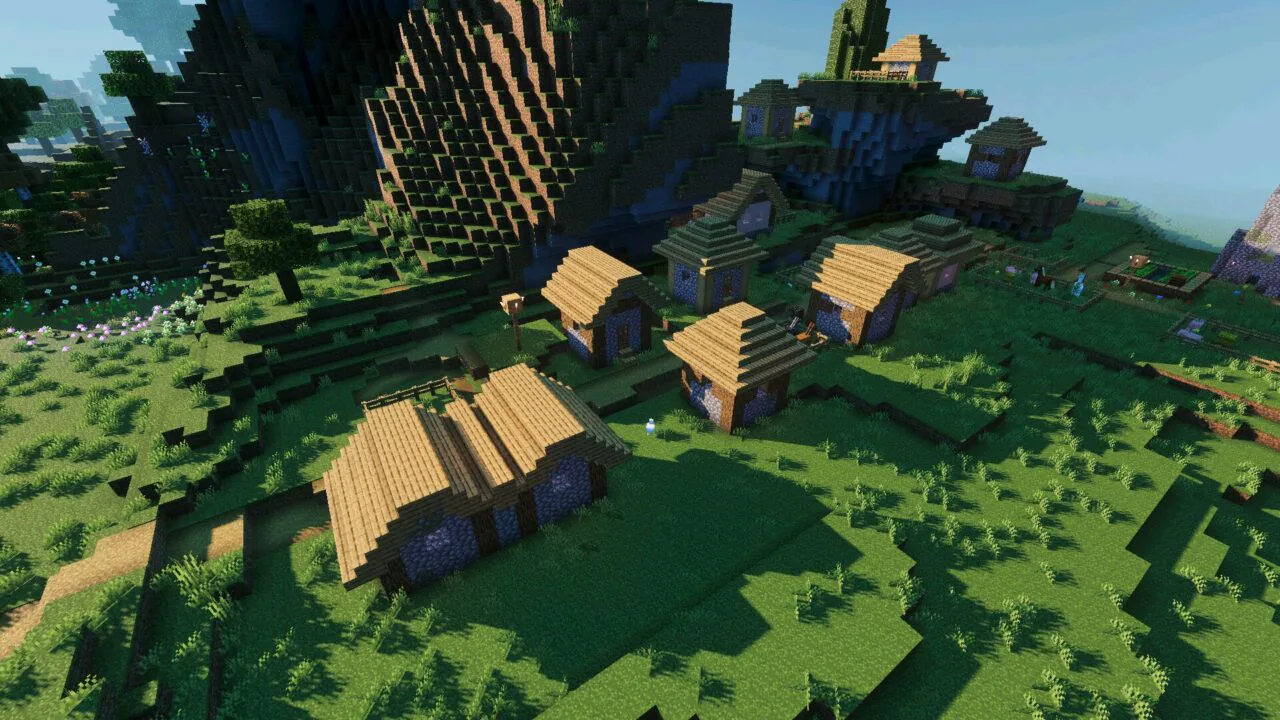 Village from Definitive Vibrant Visuals Shader for Minecraft PE