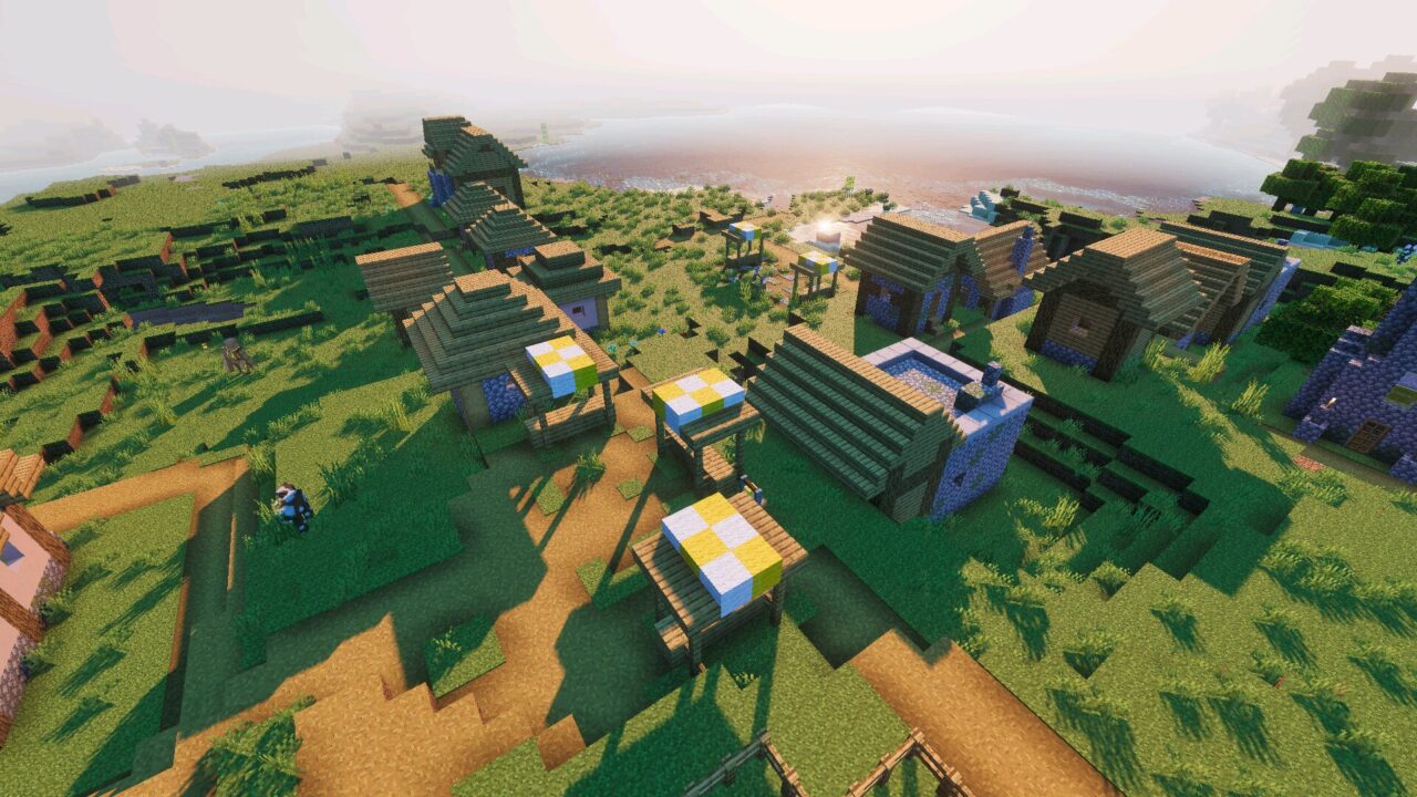 Village from Dreamy Visuals Shader for Minecraft PE