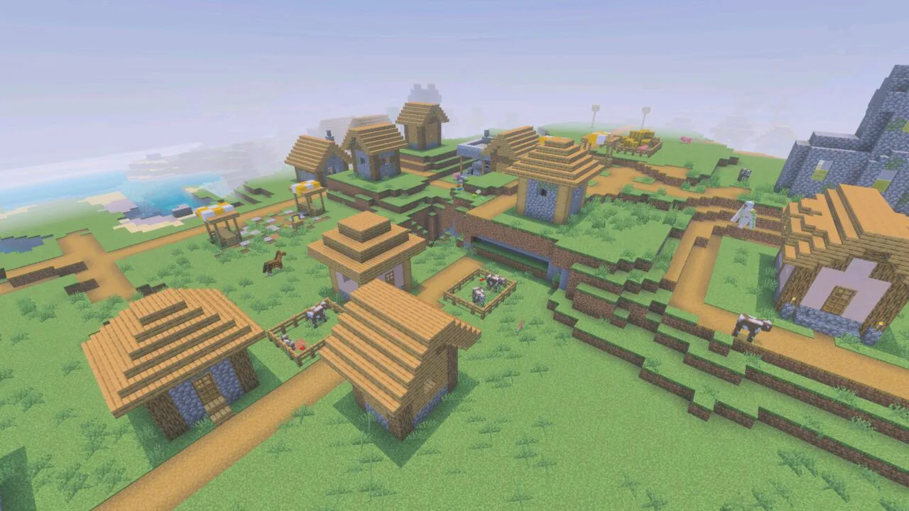 Village from Newb x Unwind Shader for Minecraft PE