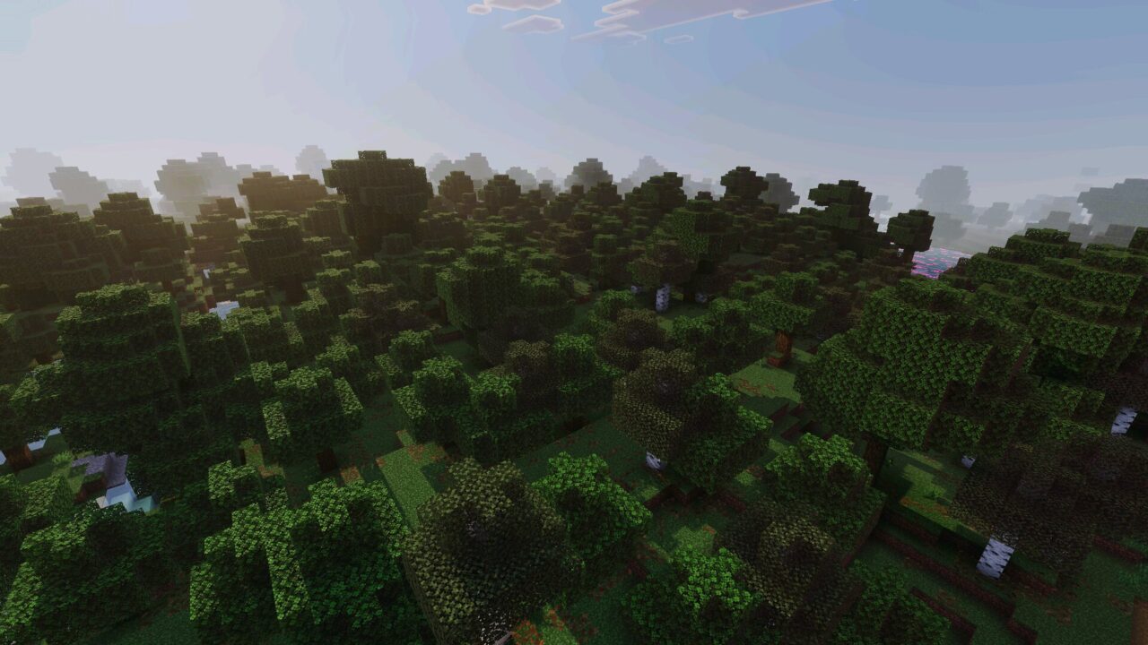 Forest from Vibrant Visuals Extreme Shader for Minecraft PE