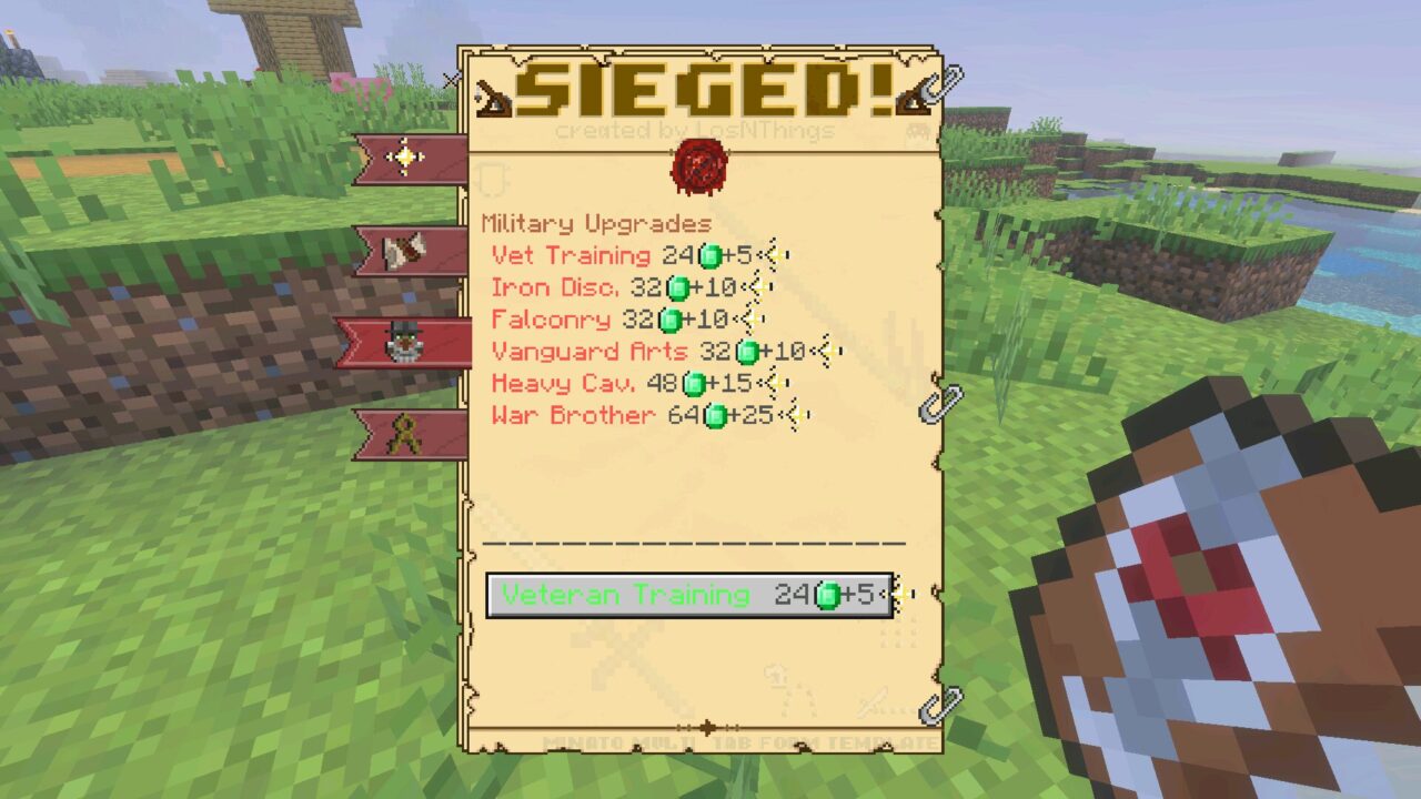 Menu from Sieged mod for Minecraft PE