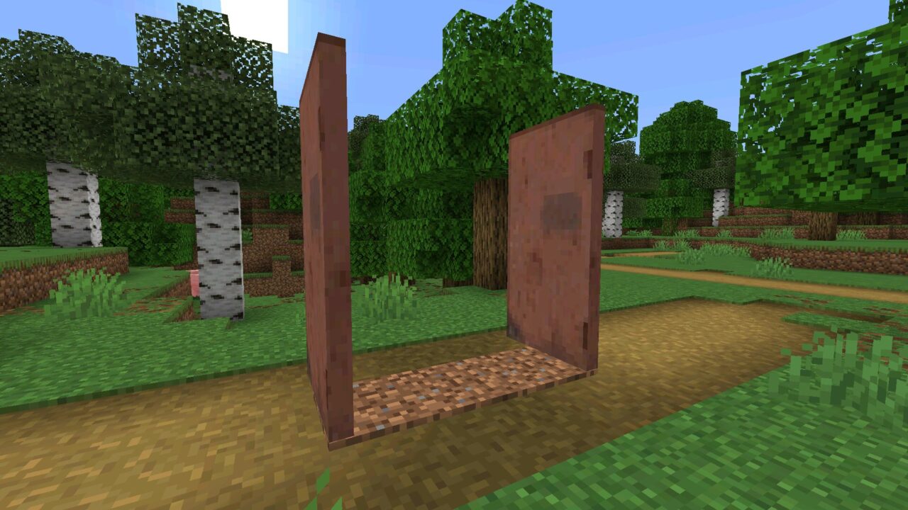 Opened Rusty from Garage Doors mod for Minecraft Bedrock