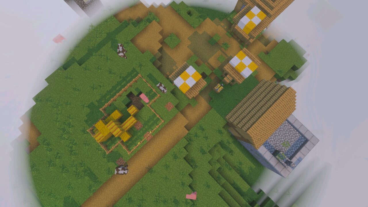 Village from Alpha Optimizer Shader for Minecraft PE