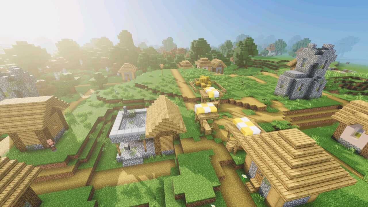 Village from Astralex Visuals Shader for Minecraft PE