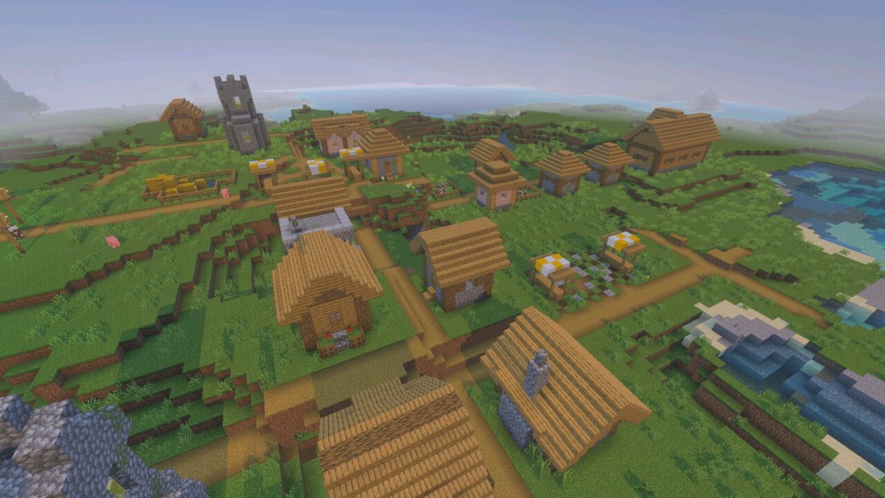 Village from Azify Revive Shader for Minecraft PE