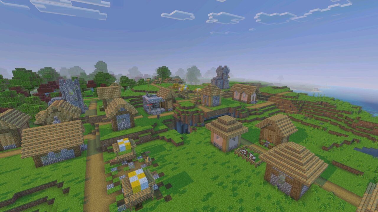 Village from Cat RTX Shader for Minecraft PE