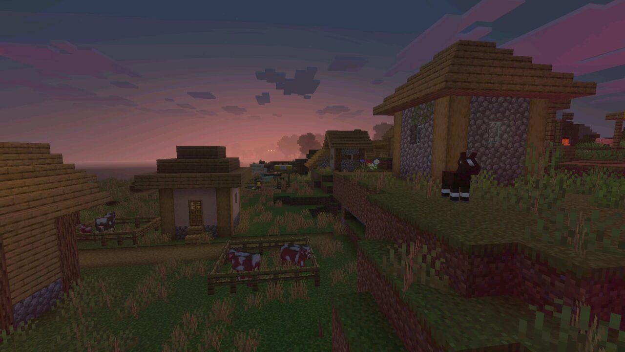 Village from Grafika Shader for Minecraft PE