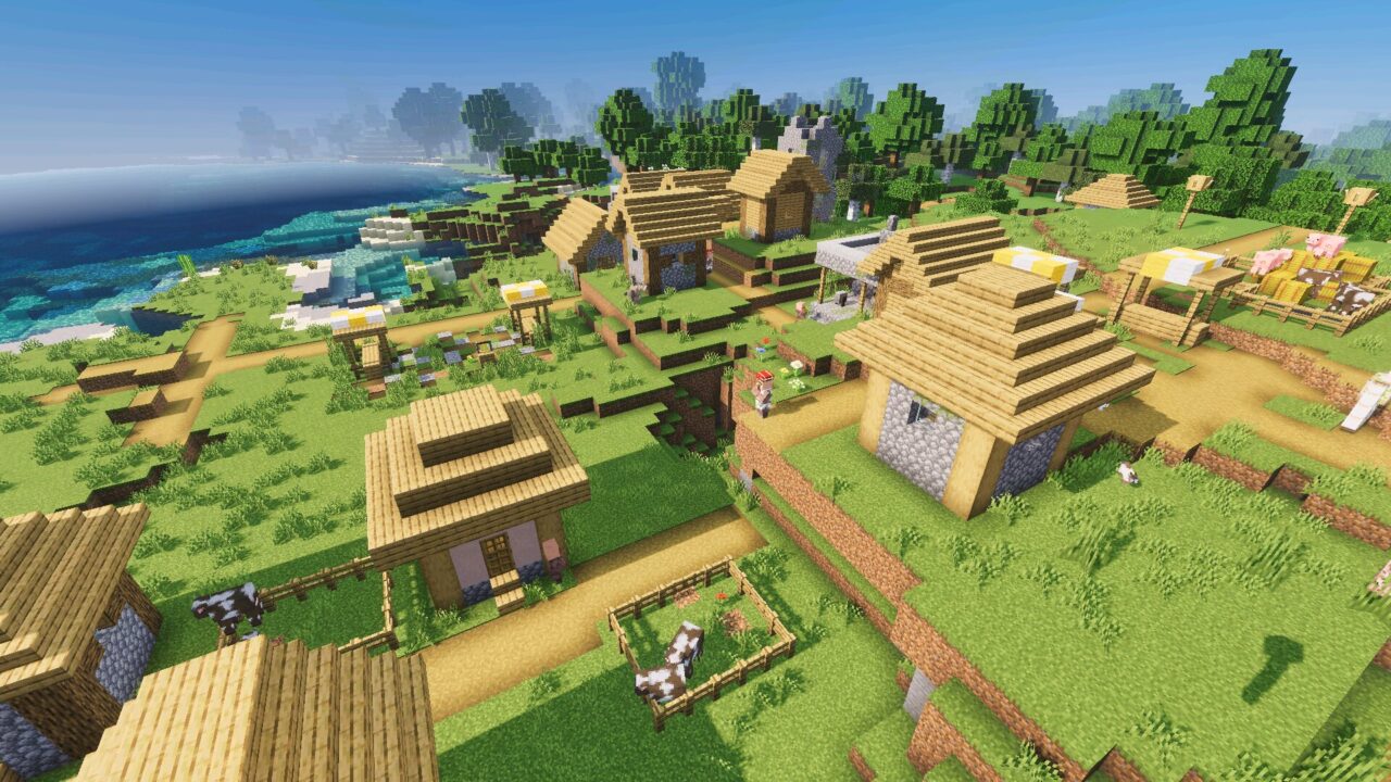 Village from Mike Visuals Shader for Minecraft PE