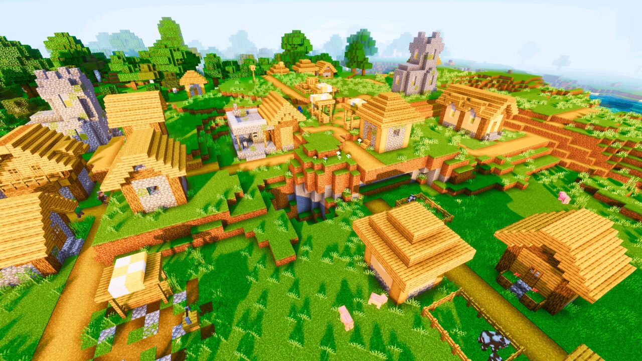 Village from Nexora Visuals Shader for Minecraft PE