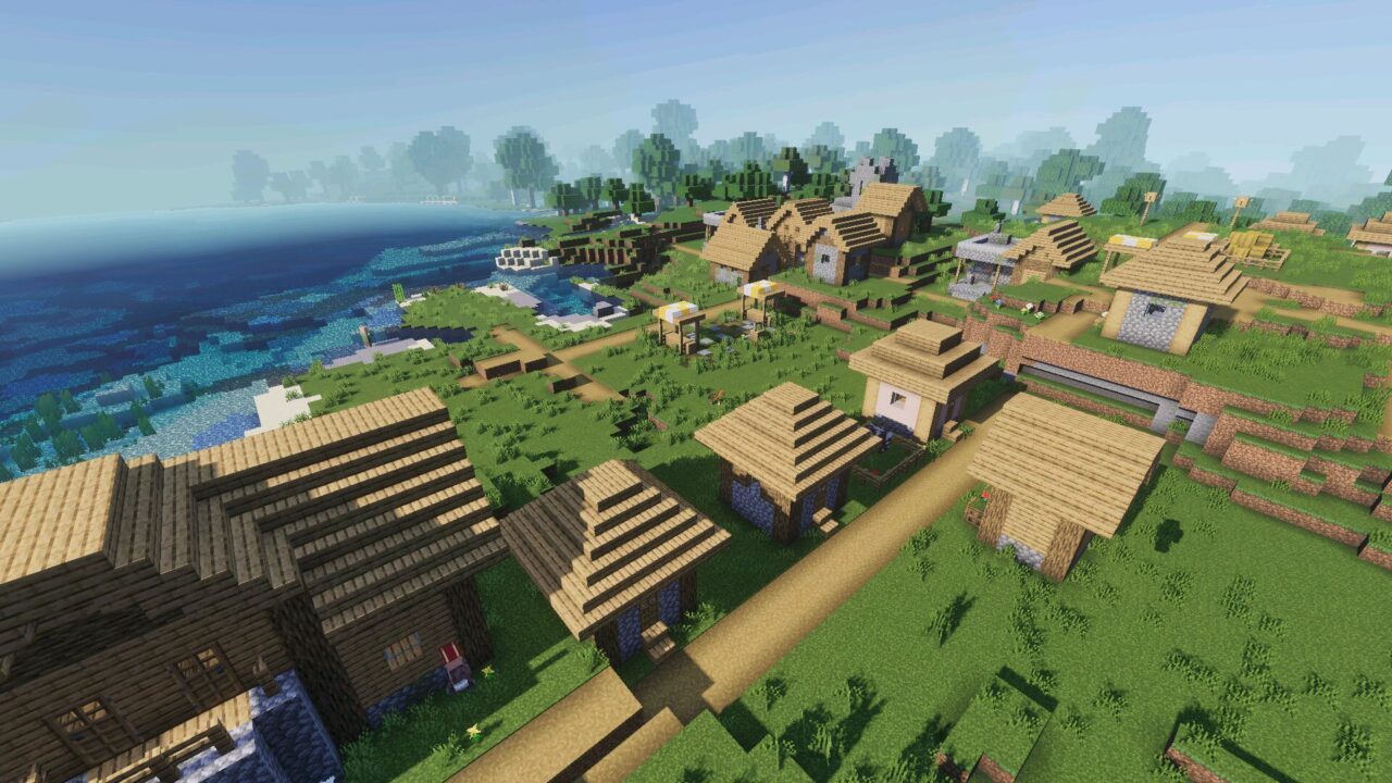 Village from Zyra Visuals Shader for Minecraft PE