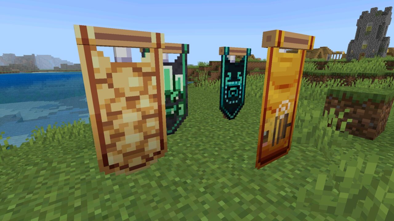Banners from Bedrock Reimagined Mod for Minecraft PE