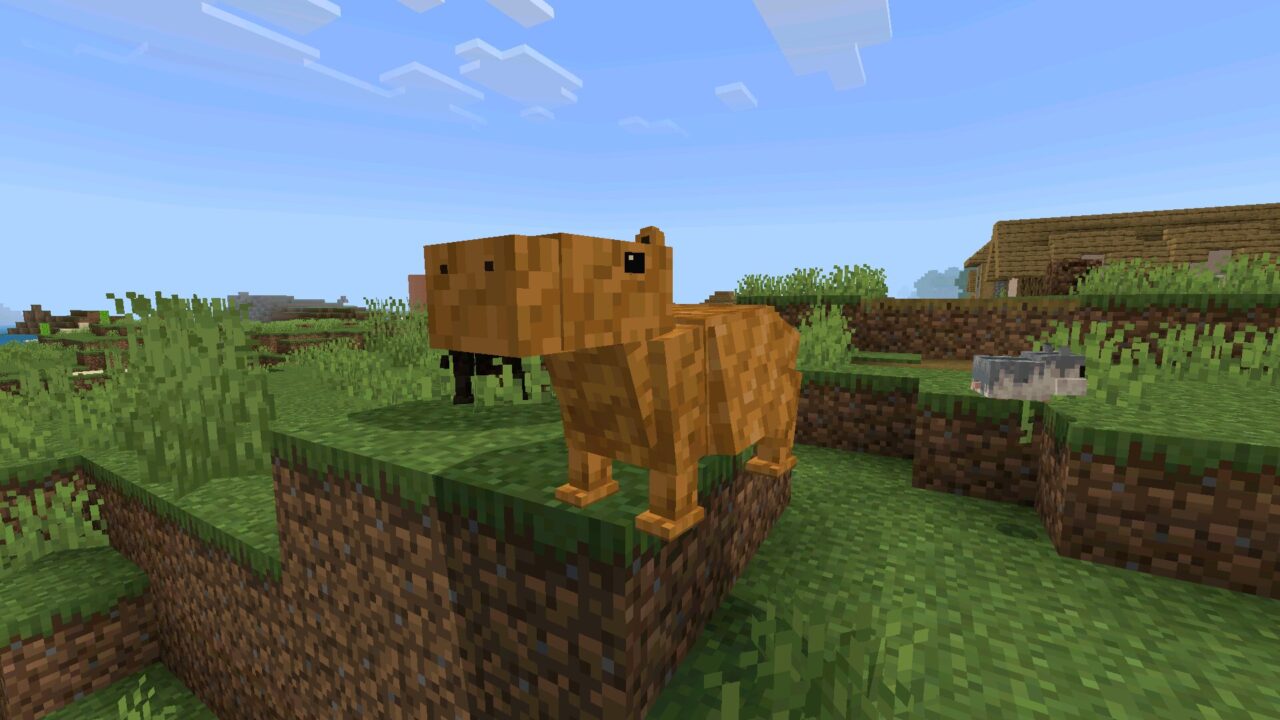 Capybara from Paws and Claws Mod for Minecraft Bedrock