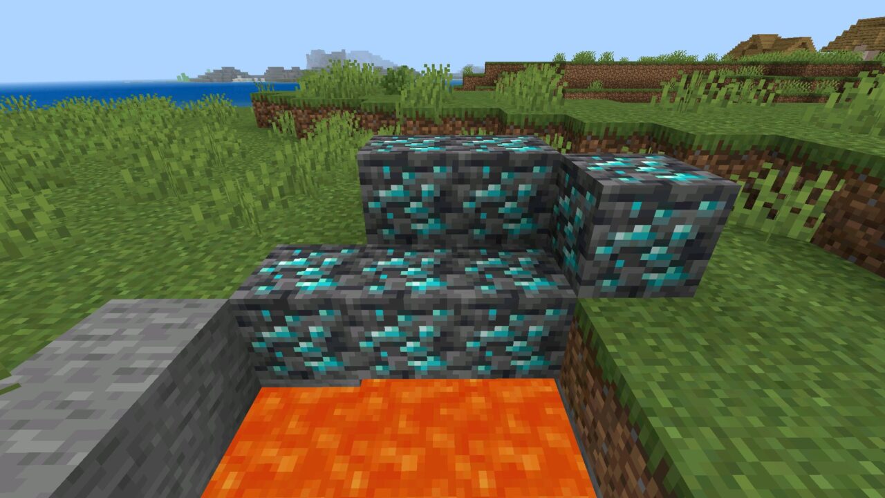 Diamond from Ore Boost Mod for Minecraft Bedrock