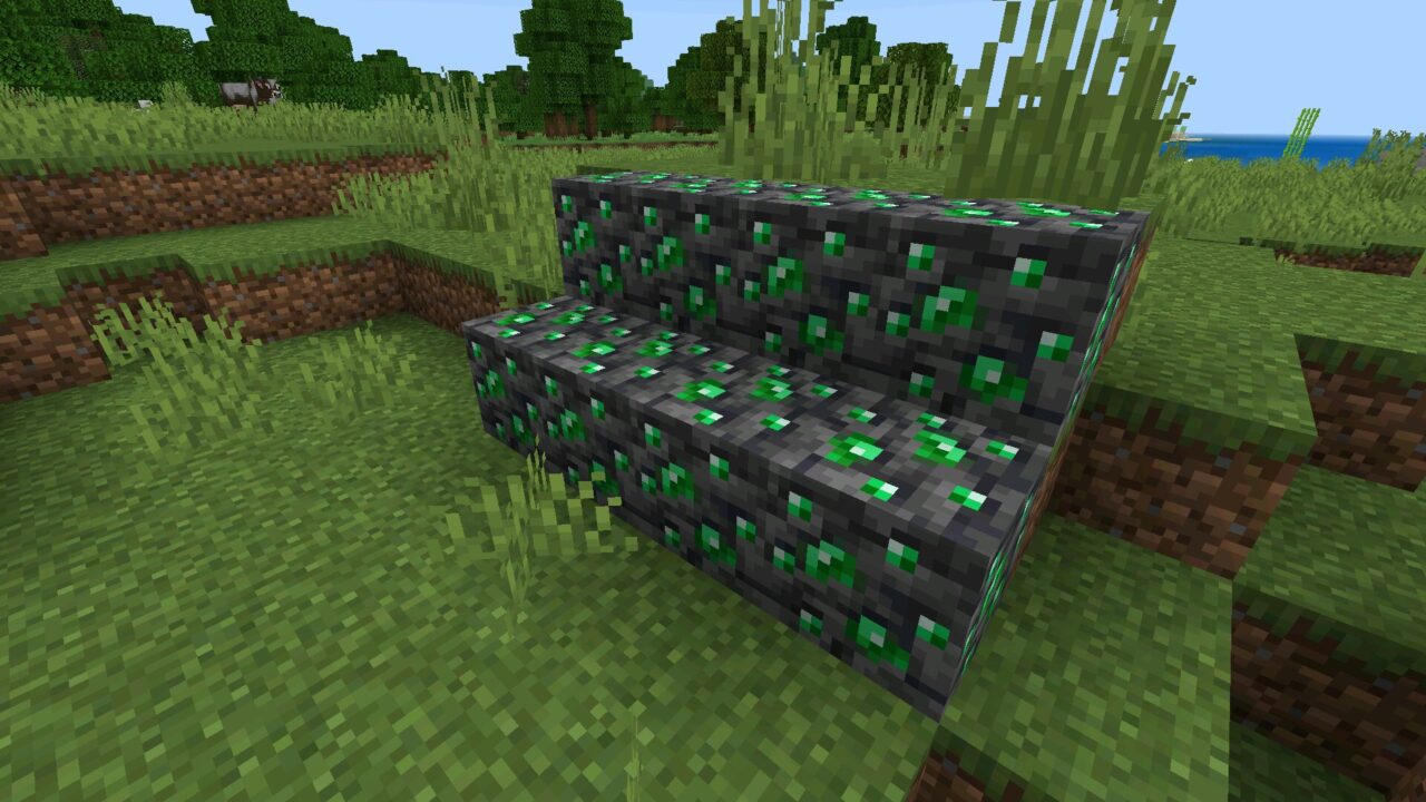Emerald from Ore Boost Mod for Minecraft Bedrock