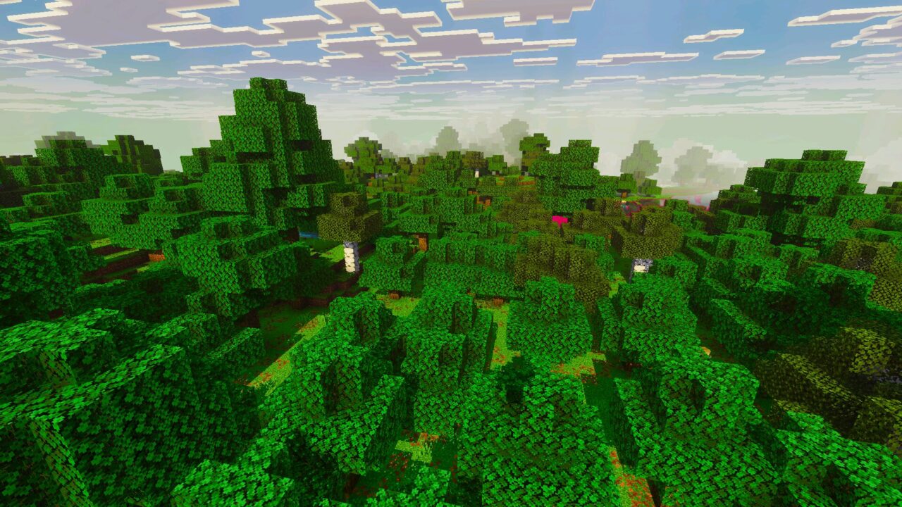 Forest from Bloom Visuals Shader for Minecraft Bedrock