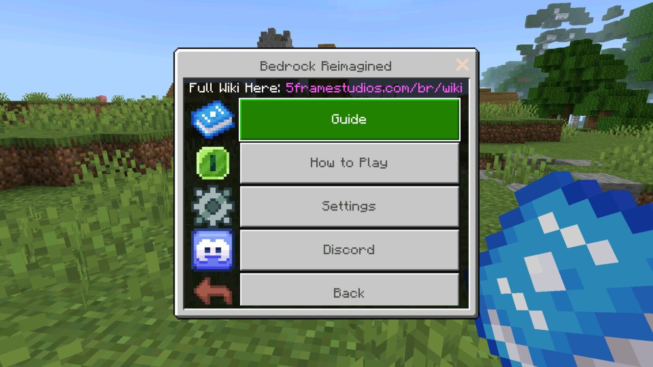 Guide from Bedrock Reimagined Mod for Minecraft PE