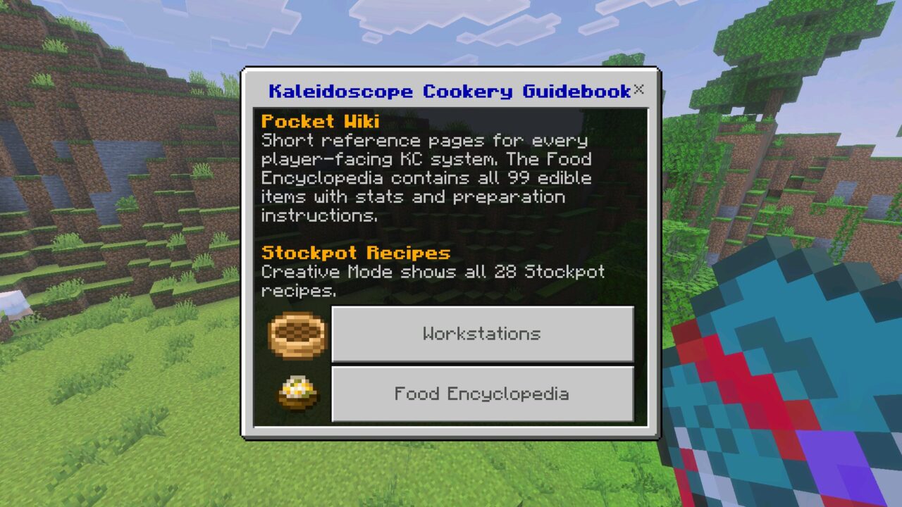 Guide from Kaleidoscope Cookery Mod for Minecraft Bedrock