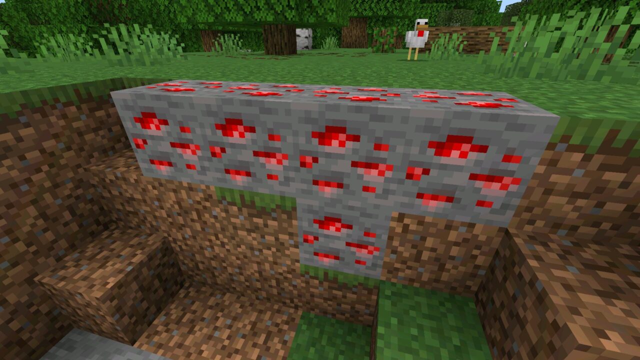 Redstone from Ore Boost Mod for Minecraft Bedrock