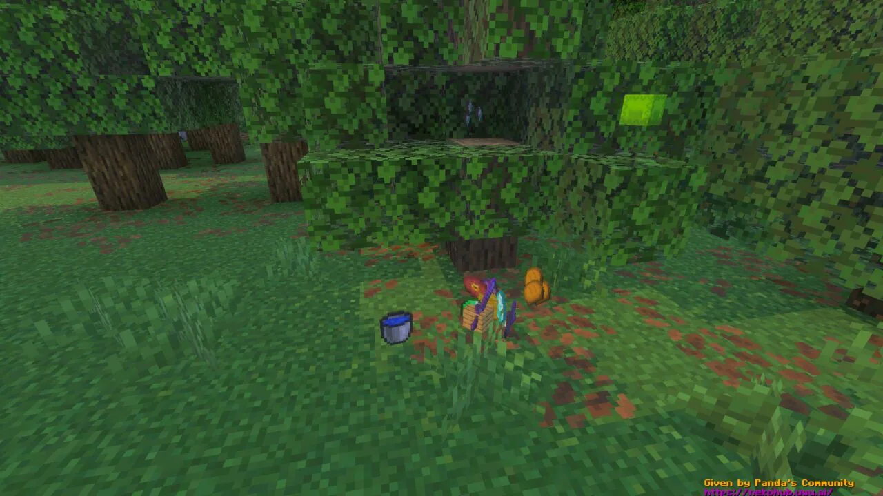 Reward from Leaves Give OP Items Mod for Minecraft Bedrock