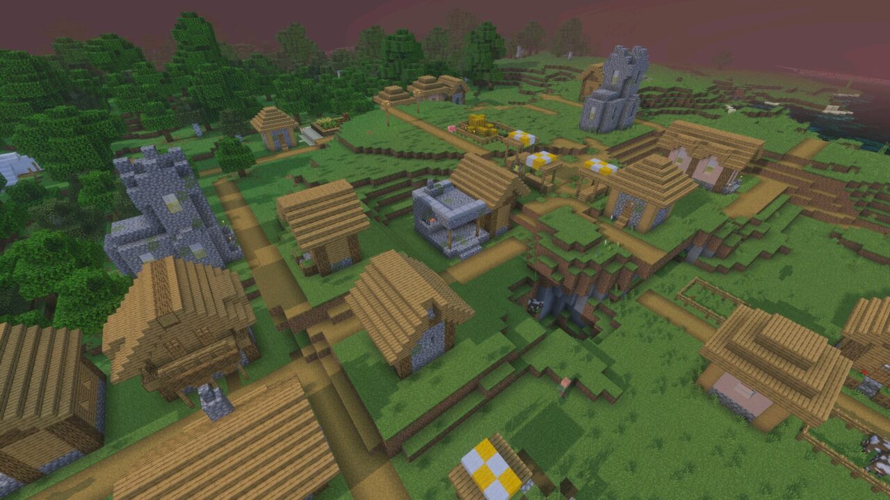 Village from BC Visual Shader for Minecraft Bedrock