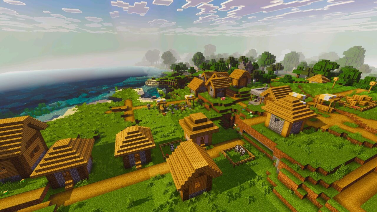 Village from Bloom Visuals Shader for Minecraft Bedrock