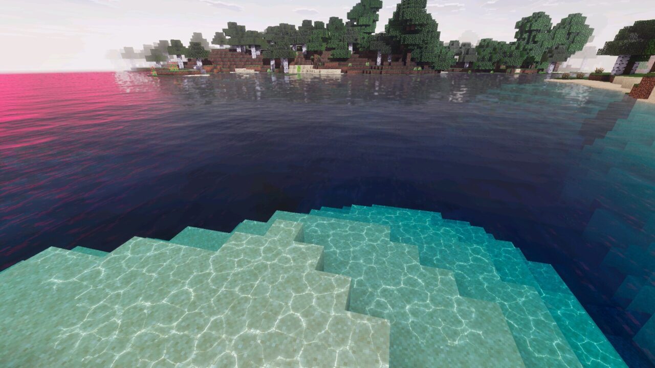 Water from Glacier Visuals Shader for Minecraft Bedrock