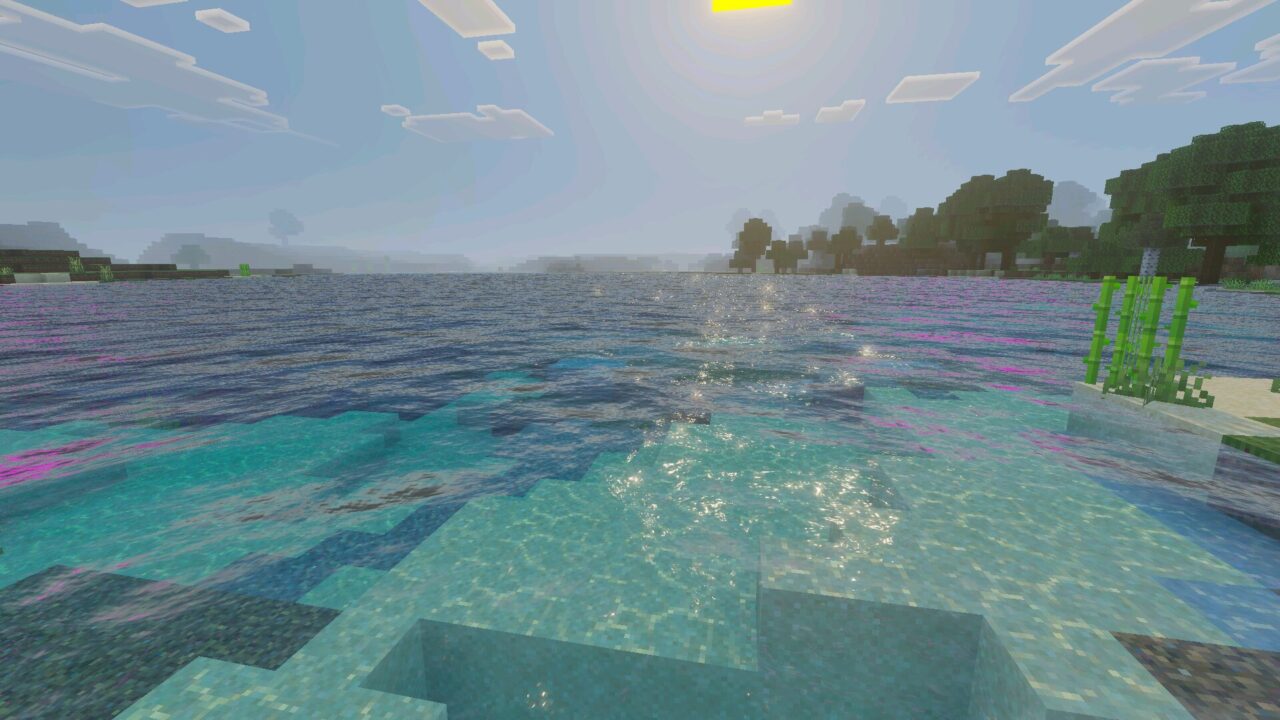 Water from Gurjar X Shader for Minecraft Bedrock