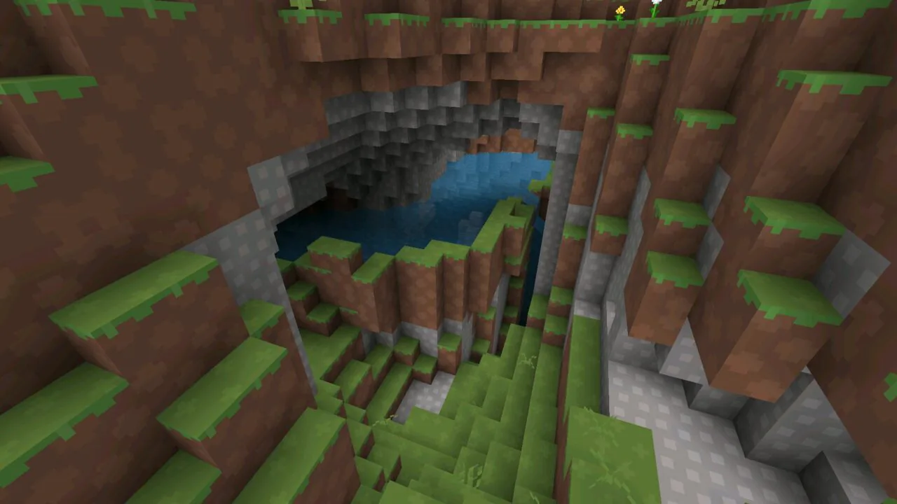 Cave from Bloxd io Mode Texture Pack for Minecraft Bedrock