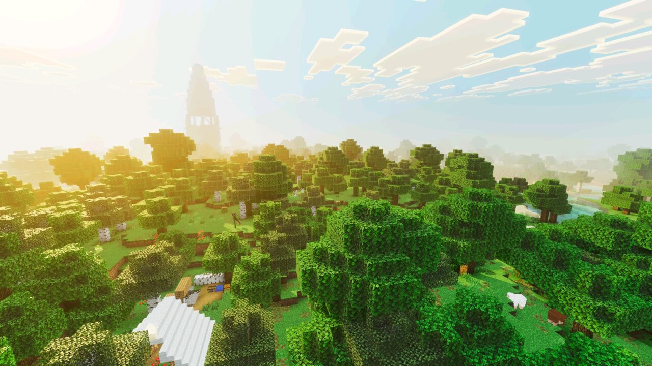 Forest from Cozy Toon Shader for Minecraft Bedrock