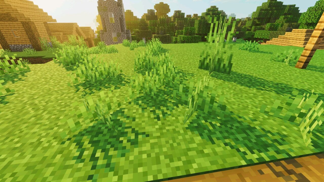 Grass from Cozy Toon Shader for Minecraft Bedrock