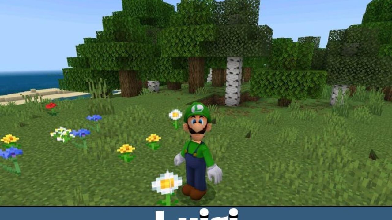 Luigi from 5D Skins Mod for Minecraft Bedrock