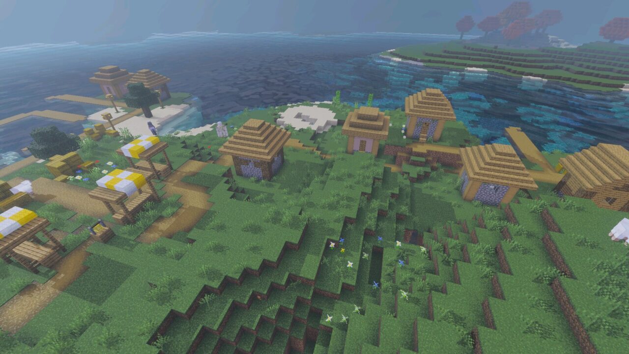 Village from Lumirose Visuals Shader for Minecraft Bedrock